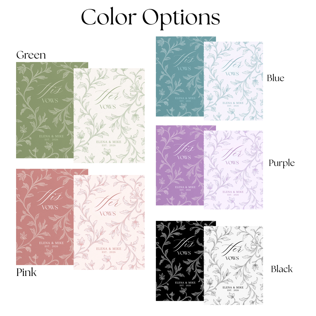 His and Her Customizable Vow Books