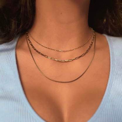Sasha: Dainty 3 Layer 18k Gold Plated Stainless Steel Necklace