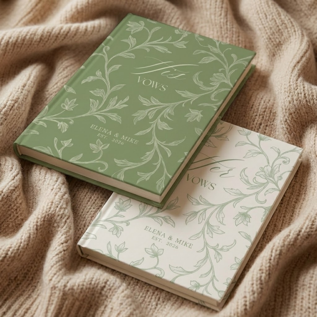 His and Her Customizable Vow Books