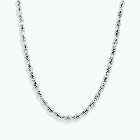 Tierney: Rope Silver Chain Stainless Steel Necklace