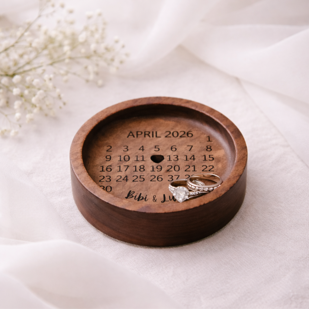 Custom Wooden Wedding Ring Dish