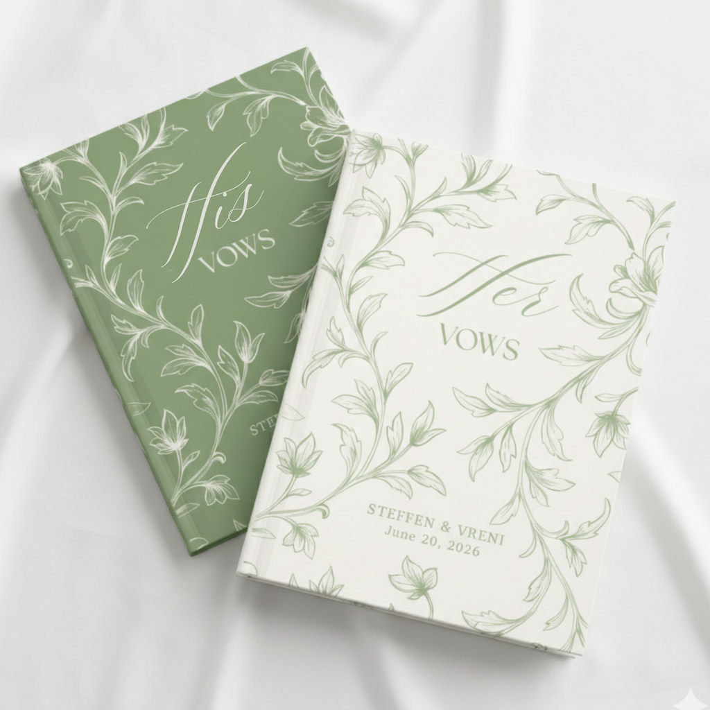 His and Her Customizable Vow Books