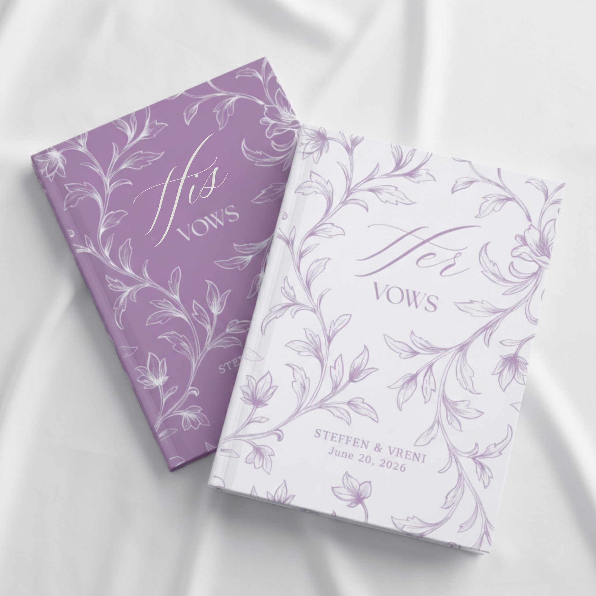 His and Her Customizable Vow Books
