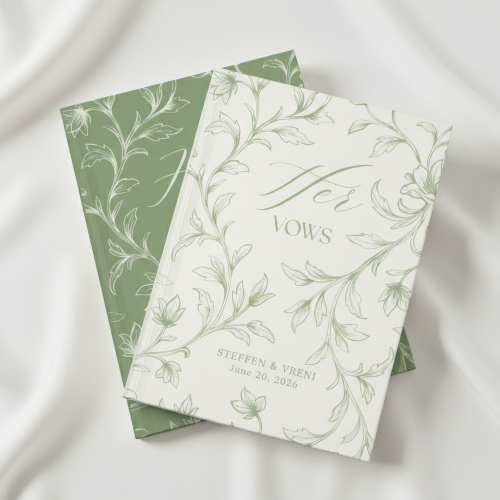 His and Her Customizable Vow Books