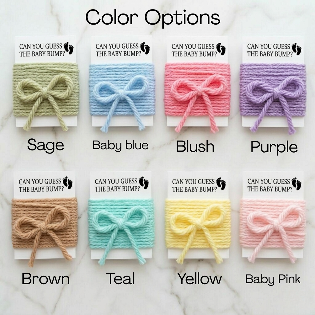 Baby Shower Game Cards with String