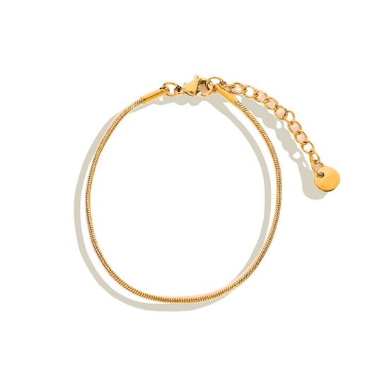Audrey: Thin Snake Chain 18K Gold Plated Stainless Steel Bracelet