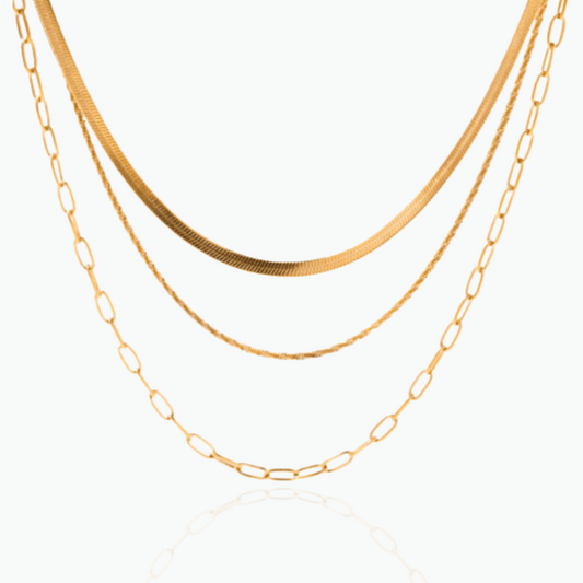 Arianna: Triple Layer Necklace 18K Gold Plated