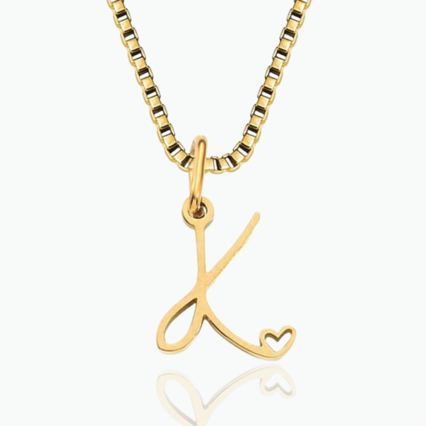 Avie: Initial Letter Necklace 18k Gold Plated Stainless Steel