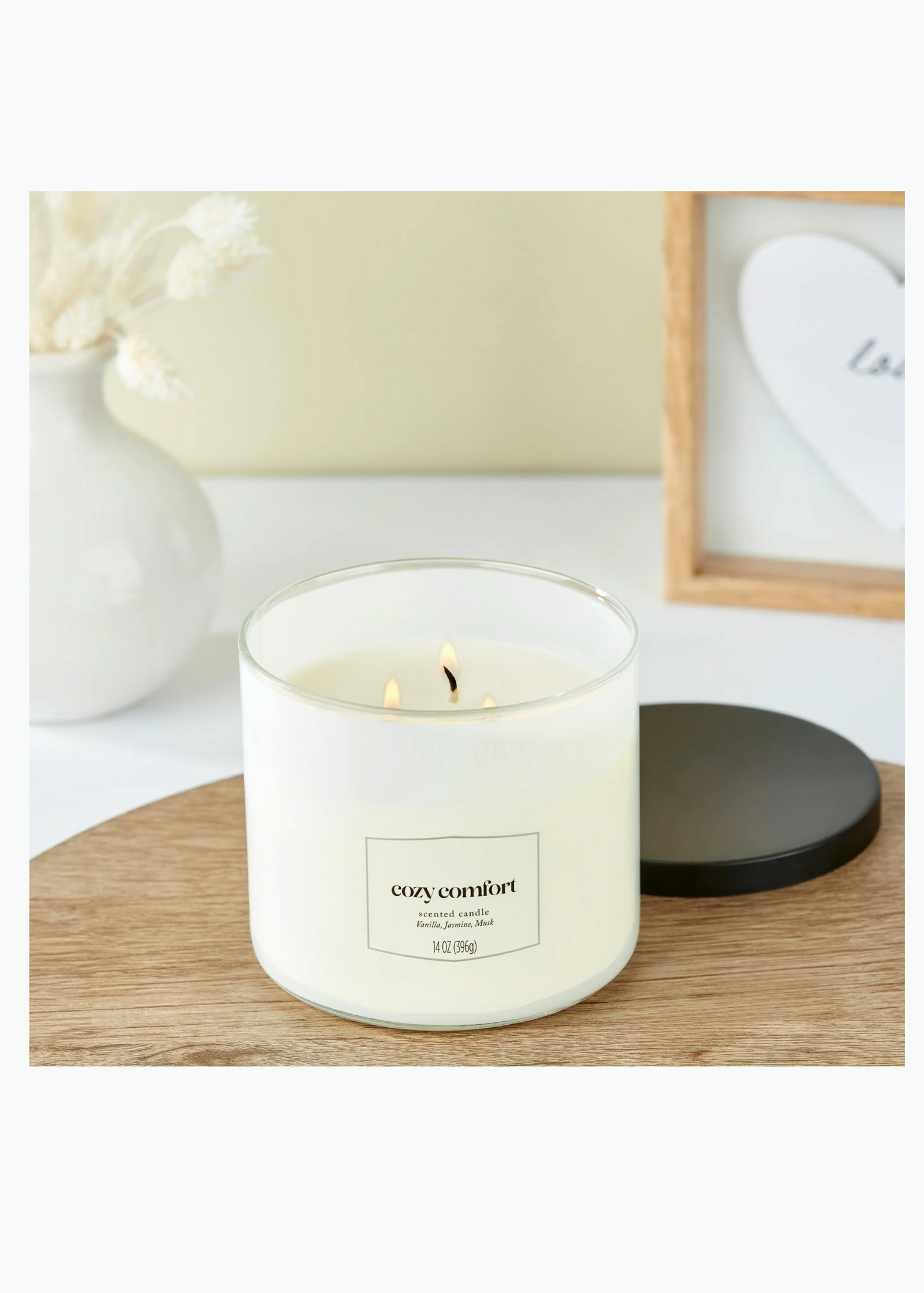3-Wick Textured Wrapped Cozy Comfort Scented Candle, 14 oz