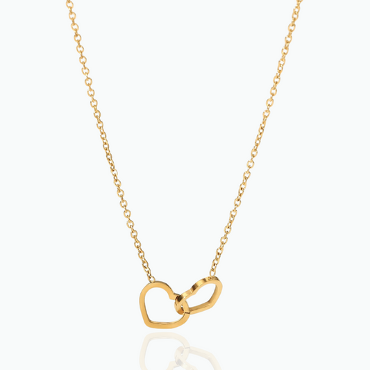 Belle: Galentines Heart Necklace 18k Gold Plated Stainless Steel