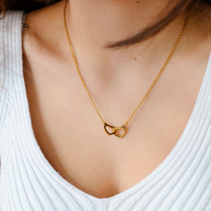 Belle: Galentines Heart Necklace 18k Gold Plated Stainless Steel