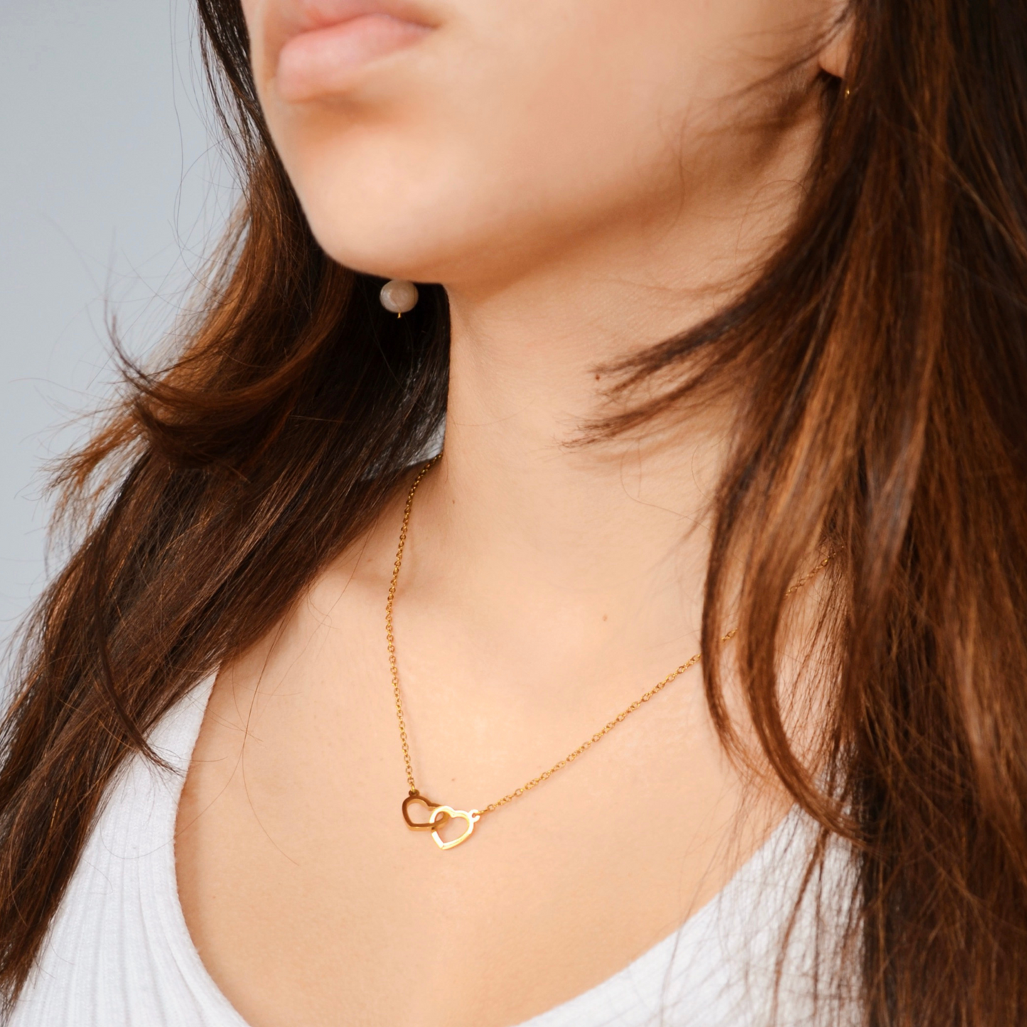 Belle: Galentines Heart Necklace 18k Gold Plated Stainless Steel