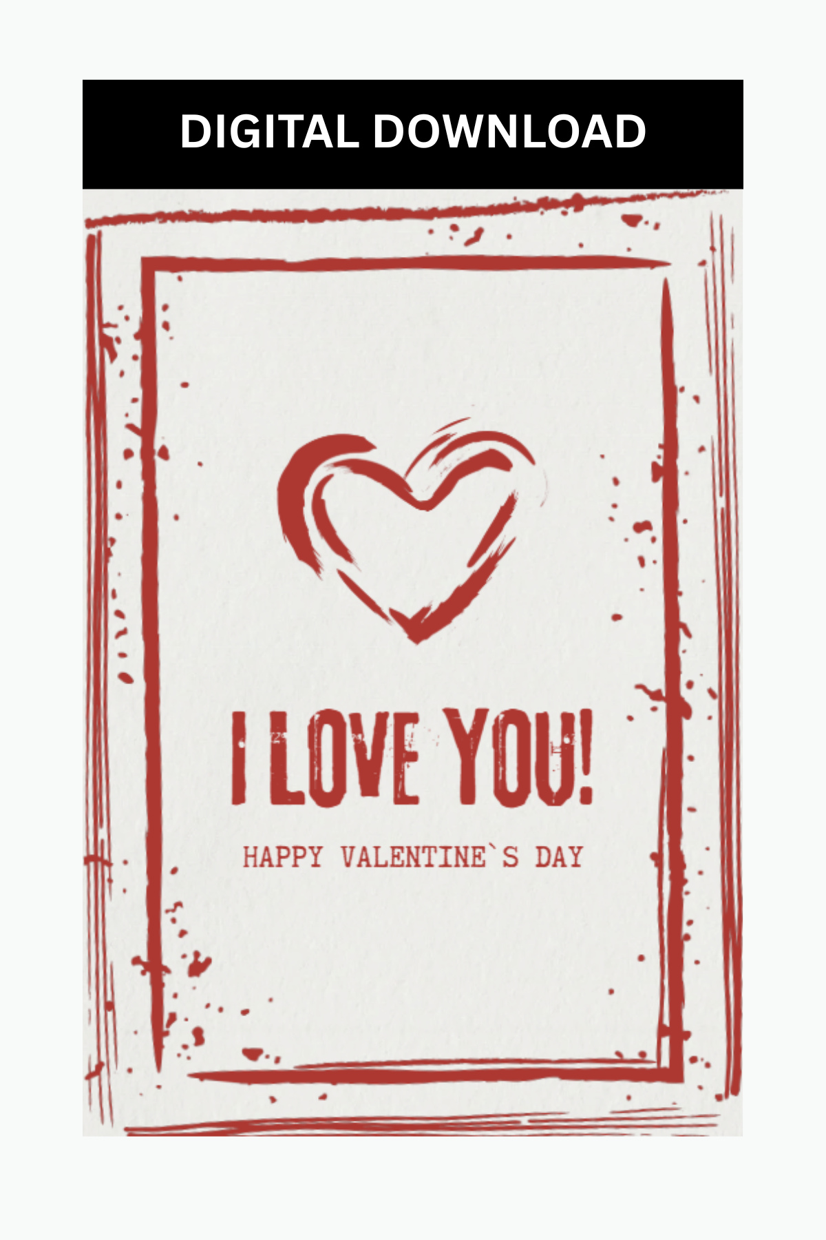 Azzaik Valentine's Day Card Digital - Happy Valentine's I love you