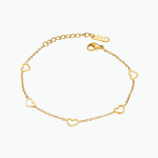 Darcy: Heart Anklet 18k Gold Plated Stainless Steel