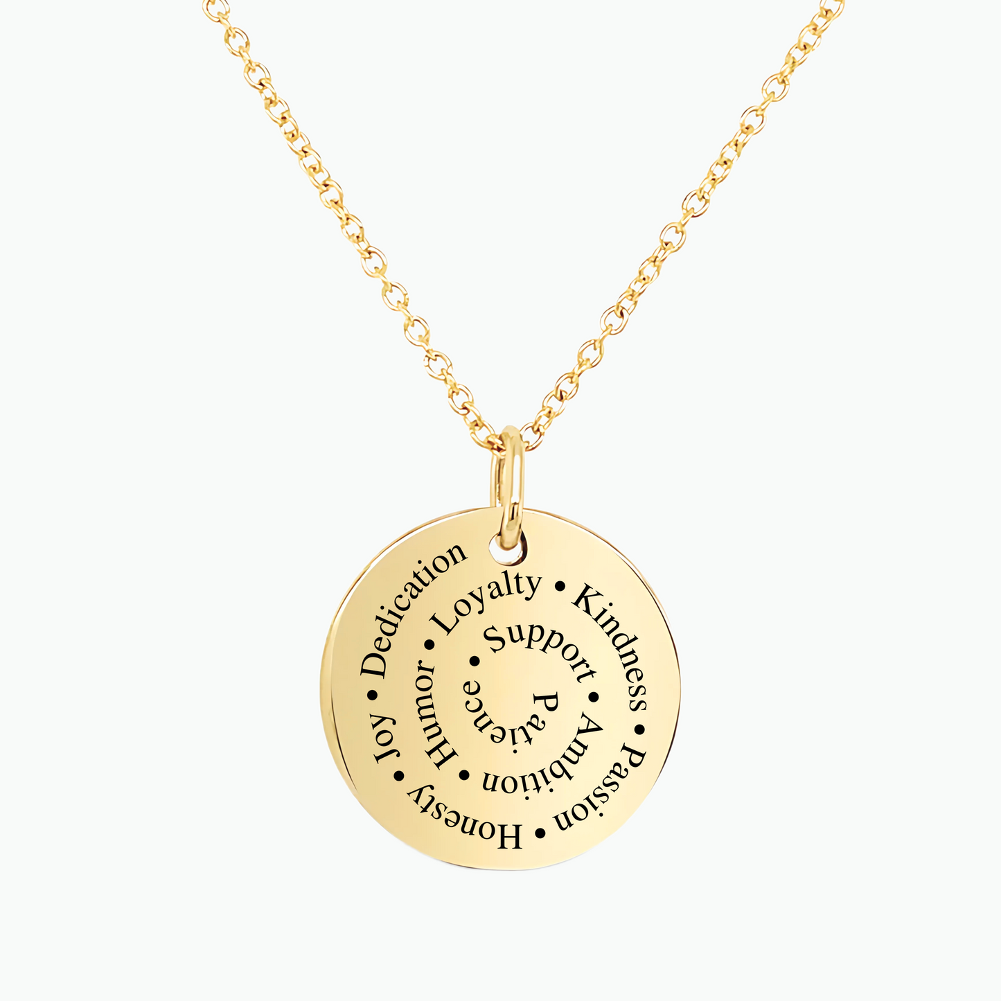 10 reason why I love you disc pendant necklace