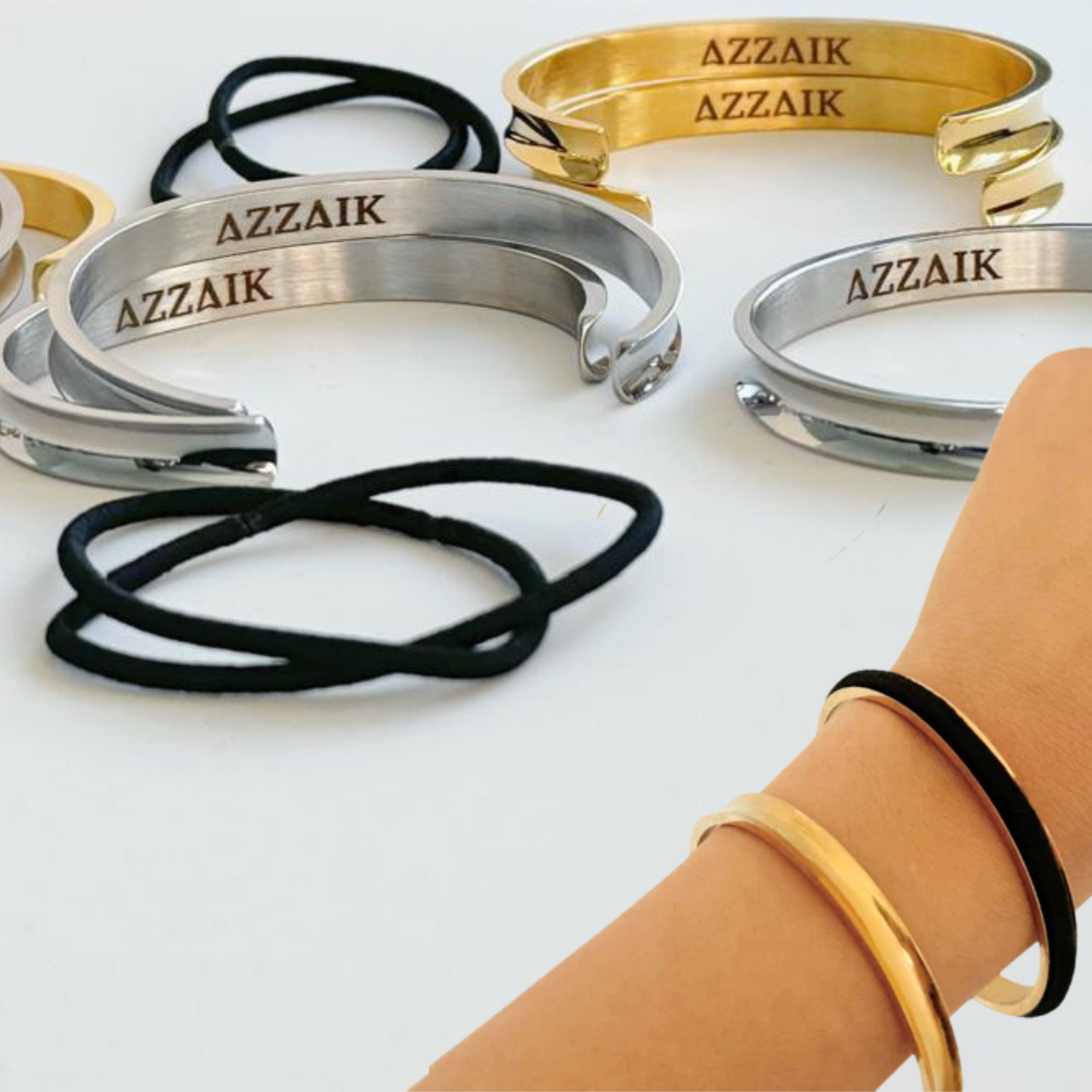 Brazalete con soporte para el pelo con la firma Azzaik 