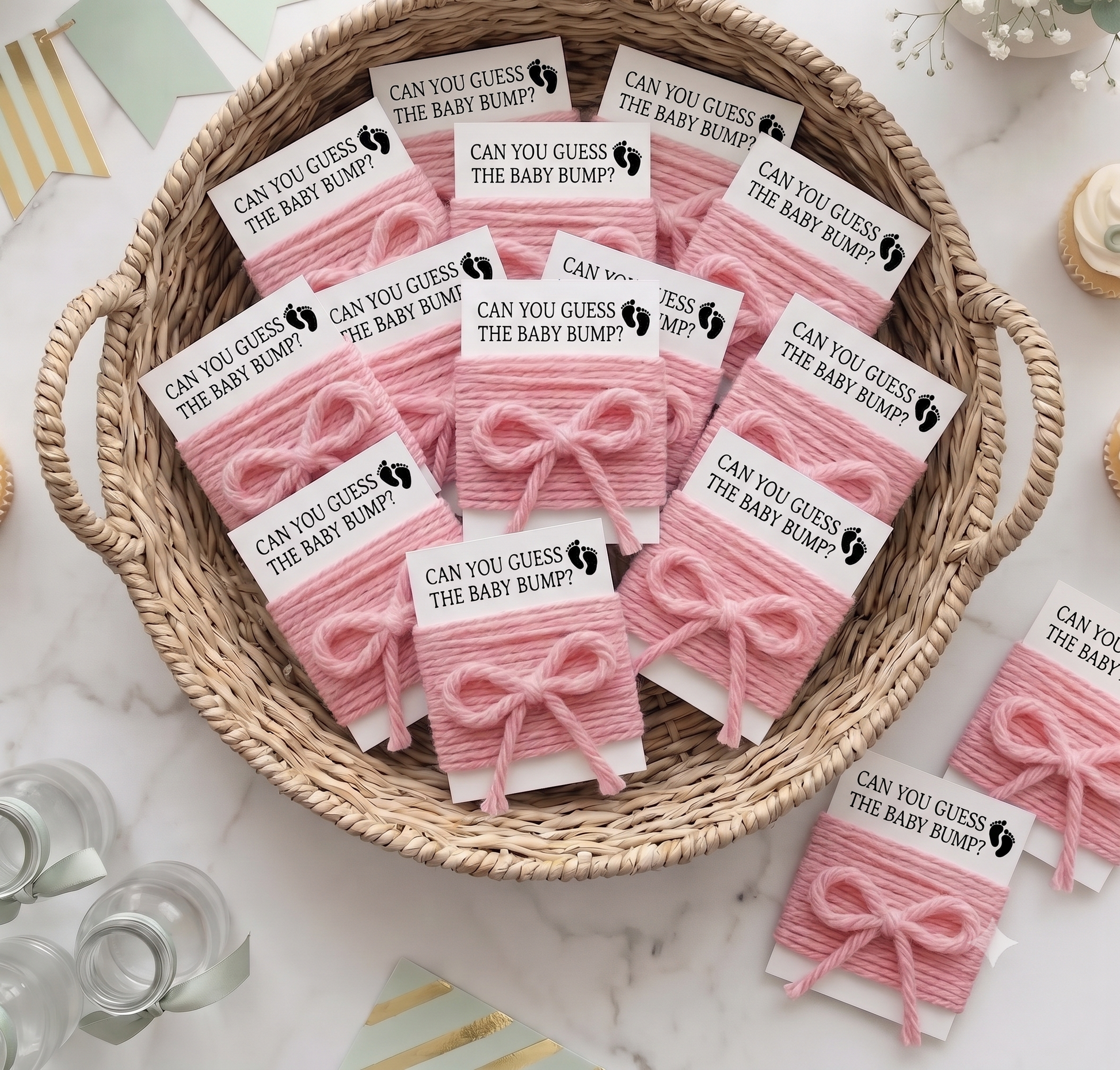 Baby Shower Game Cards with String