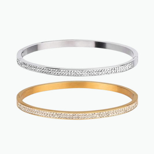 Gemma: Shinny Bangle 18k Gold Plated Stainless Steel