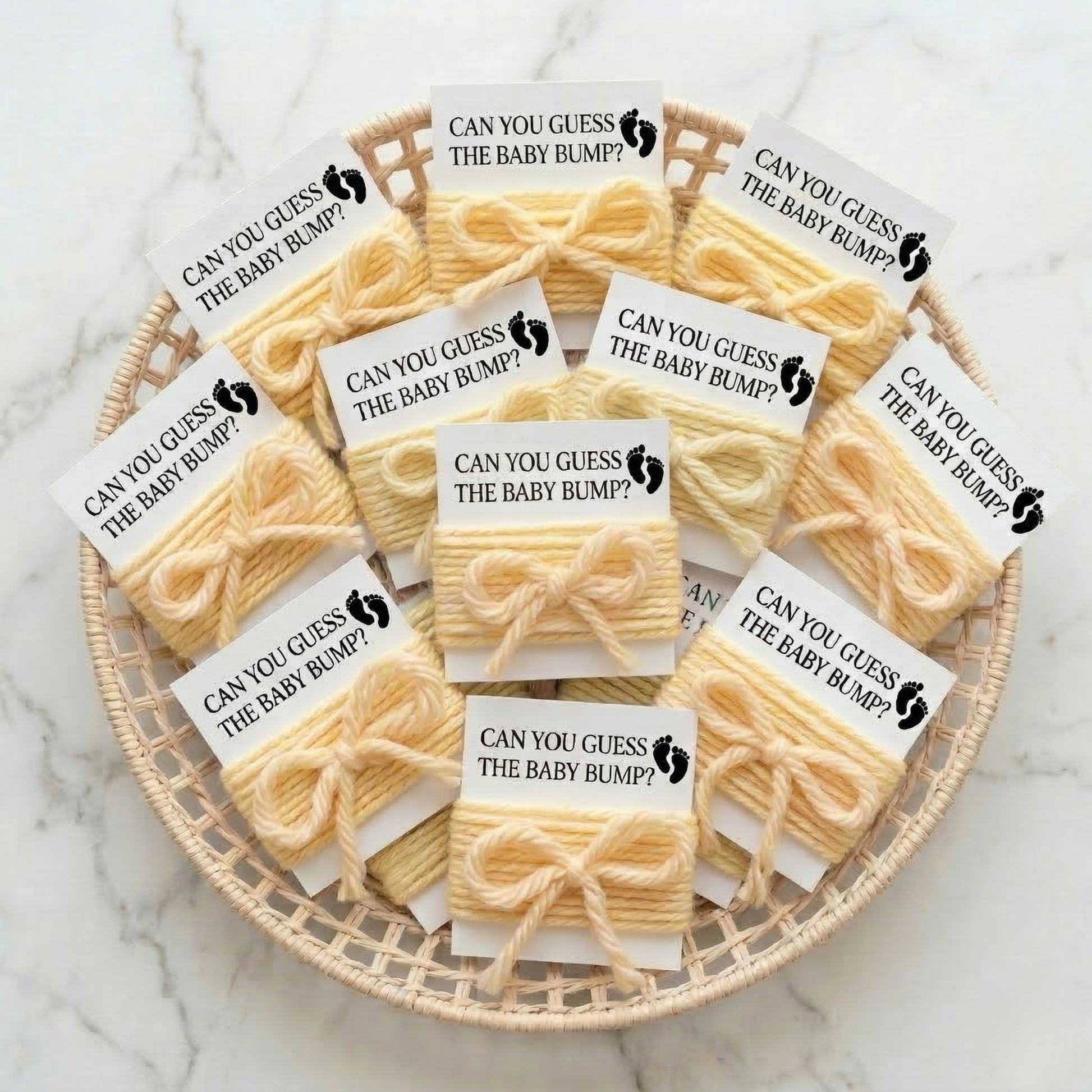 Baby Shower Game Cards with String