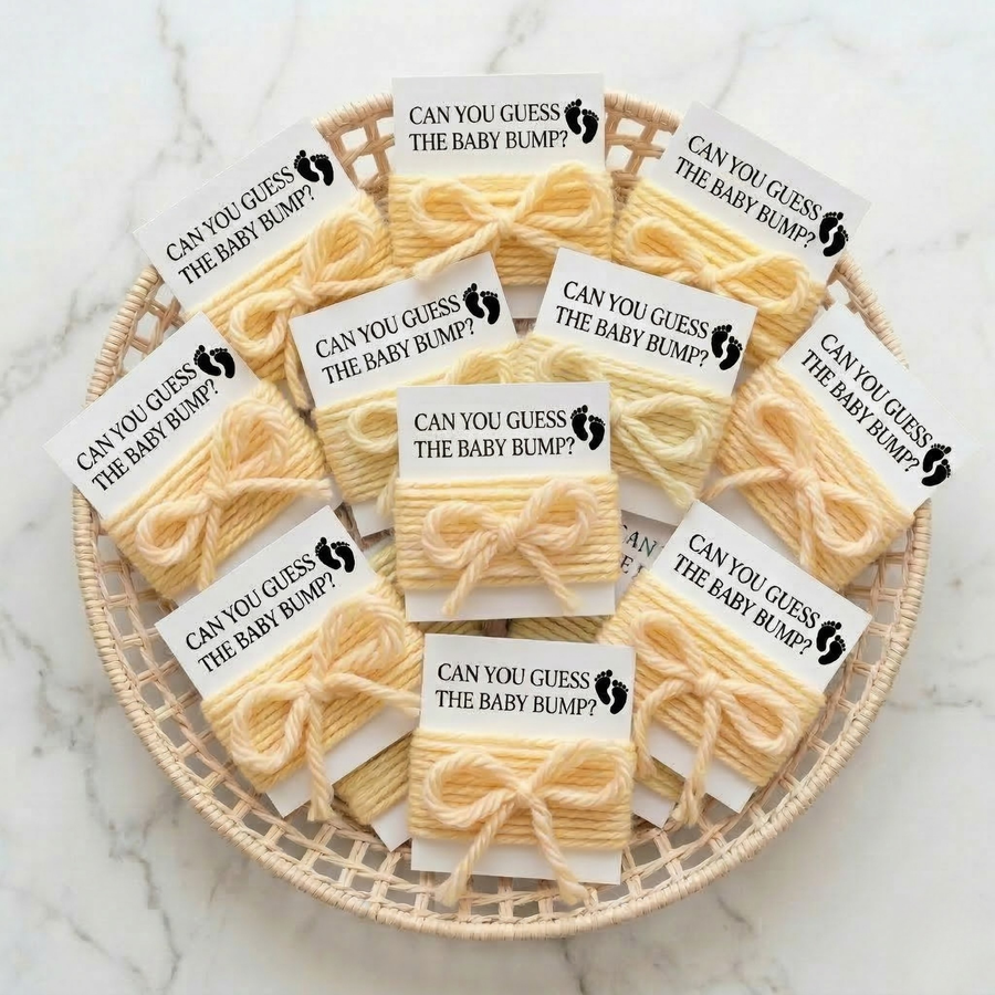 Baby Shower Game Cards with String