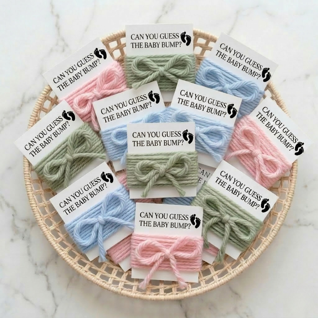 Baby Shower Game Cards with String