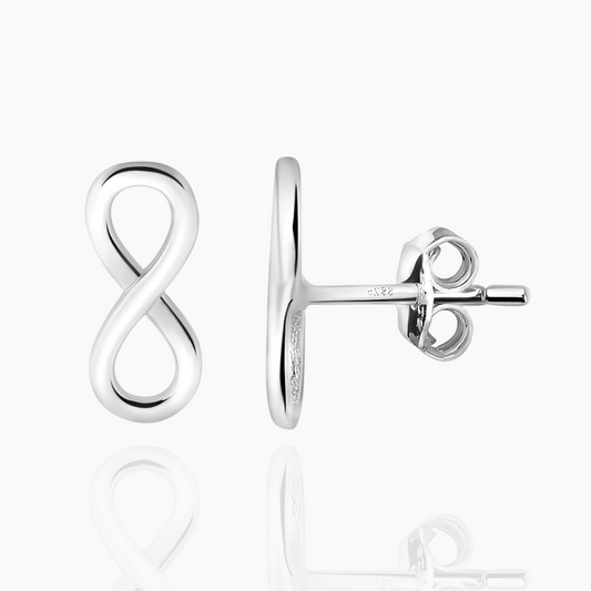 Jiya: Infinity Stud Earrings 925 Sterling Silver