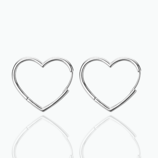 Kathryn: Heart Shaped Hoops 925 Sterling Silver
