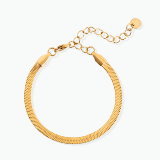 Leah: Snake Chain 18K Gold Plated Stainless Steel Bracelet