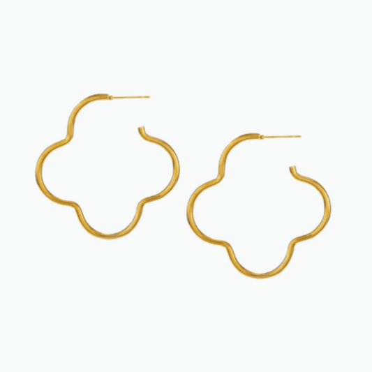 Leilani: Flower Hoops 18k Gold Plated Stainless Steel