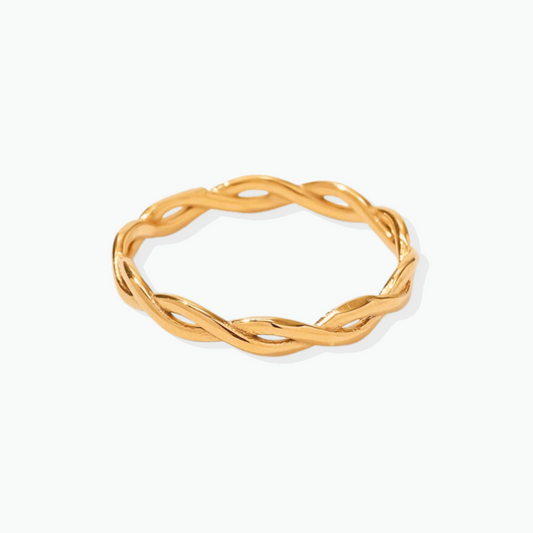 Lyra: Braid Ring 18k Gold Plated Stainless Steel Ring
