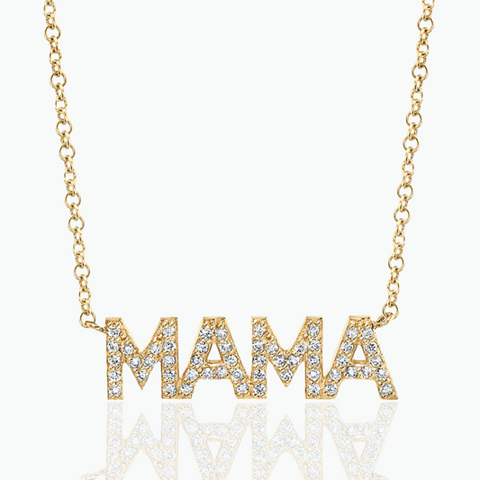 Maeve: Mama Knows Best CZ Necklace 14k Gold Plated 925 Sterling Silver