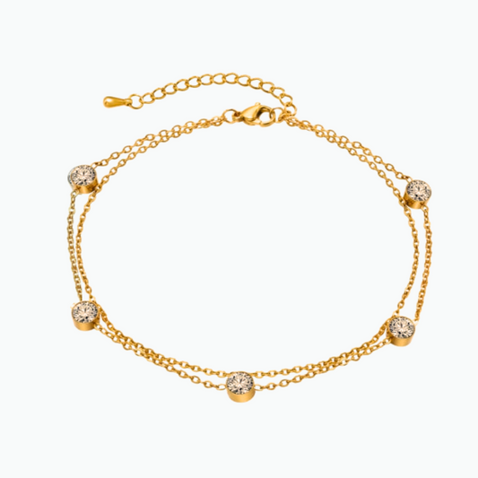 Malia:  Dainty Anklet 18k Gold Plated Stainless Steel