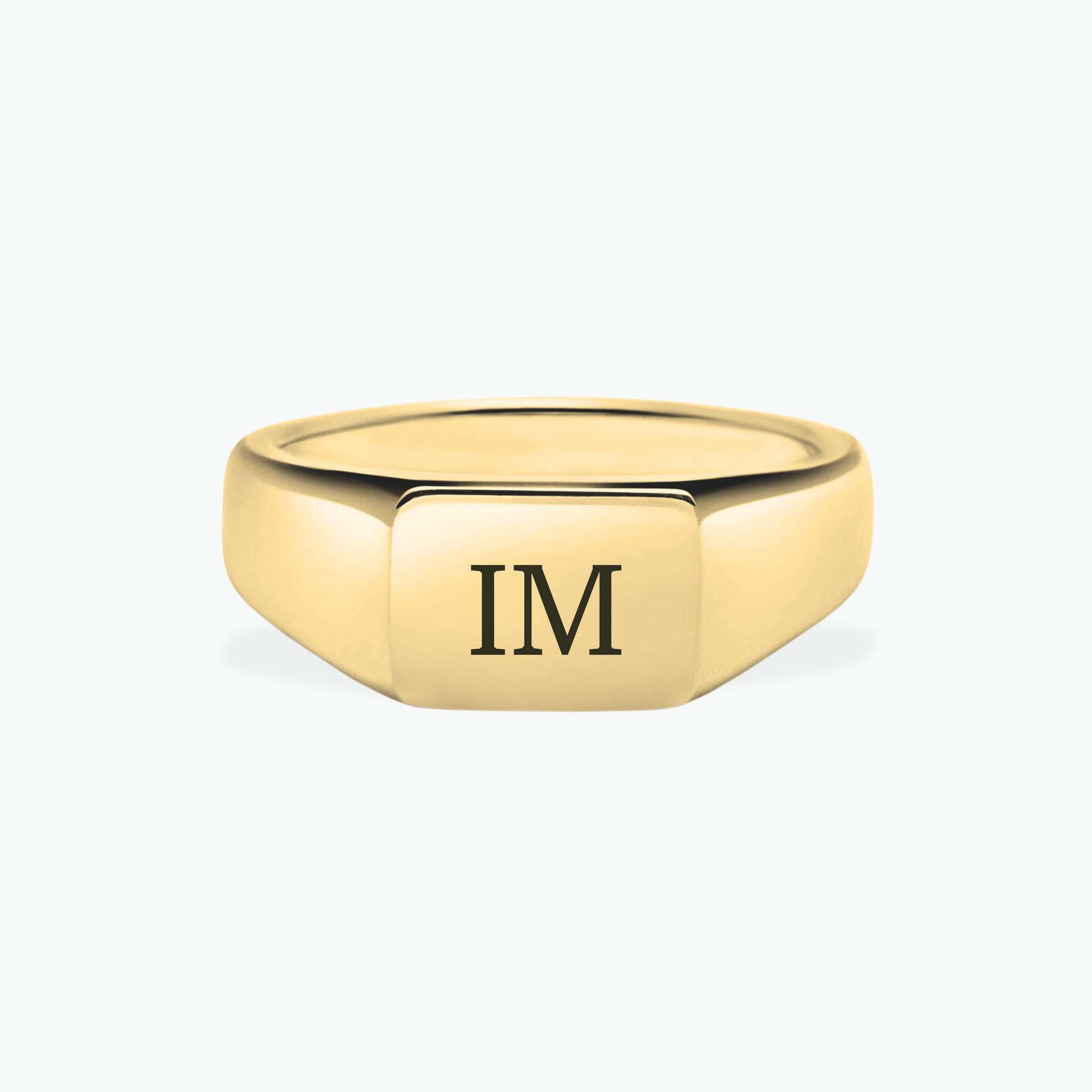 Malin Personalized Ring Engraved Customized Signet 18k Gold Plated Stainless Steel