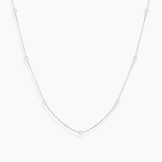 Marie: Dainty Pearl Silver 925 Sterling Silver Necklace