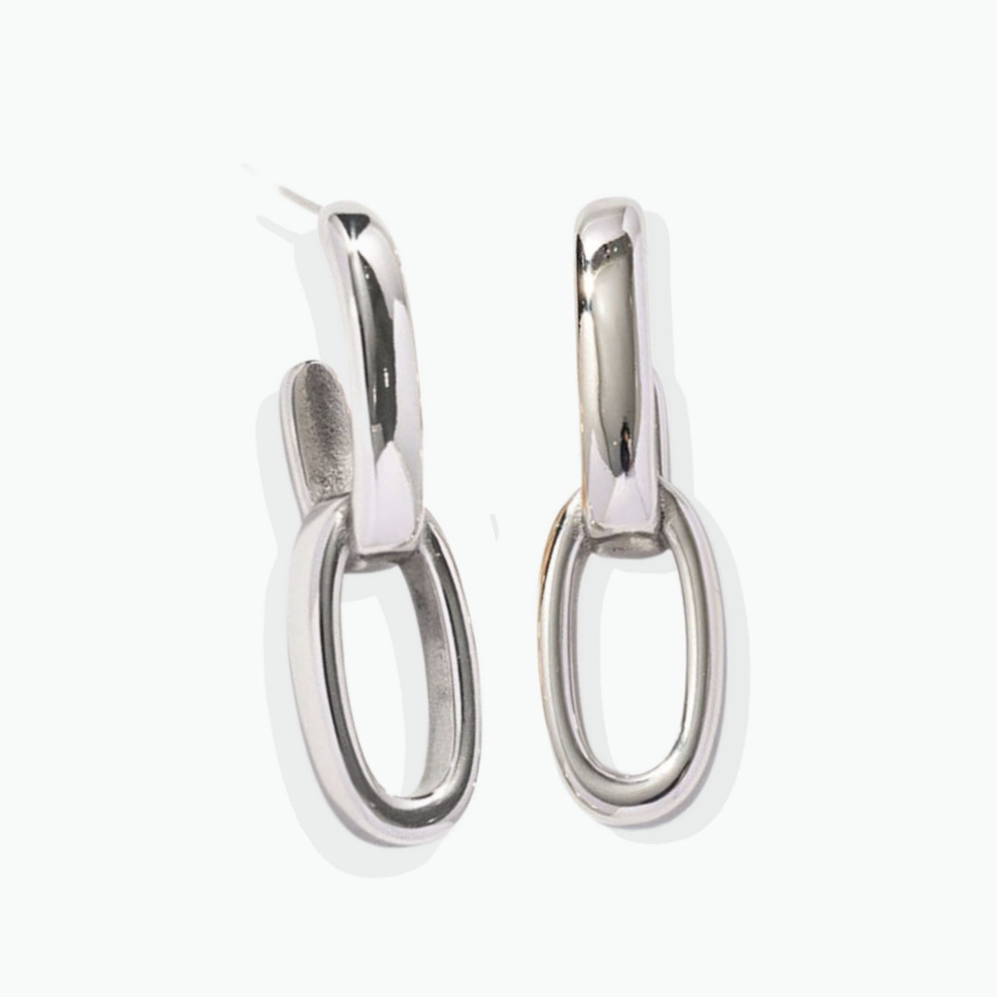 Mea: Link Dual 18k Gold Plated Stainless Steel Earrings