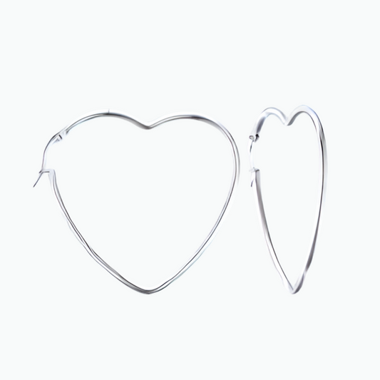 Paulina: Stole My Heart Dainty Hoops 14k Silver Plated Stainless Steel