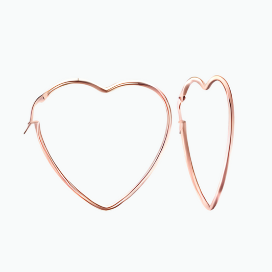 Paulina: Stole My Heart Dainty Hoops 14k Rose Gold Plated Stainless Steel