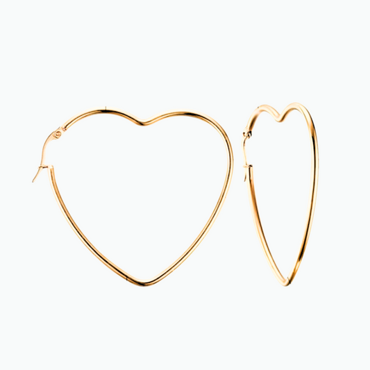 Paulina: Stole My Heart Dainty Hoops 14k Gold Plated Stainless Steel