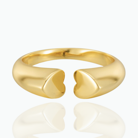 Preet: Heart Minimalistic Ring 18k Gold Plated 925 Sterling Silver