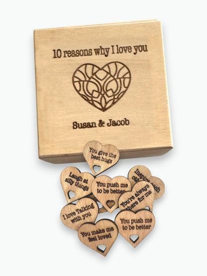 Personalized box of Reasons Why I Love You | Valentines Day| Romantic Gift | Anniversary | Proposal