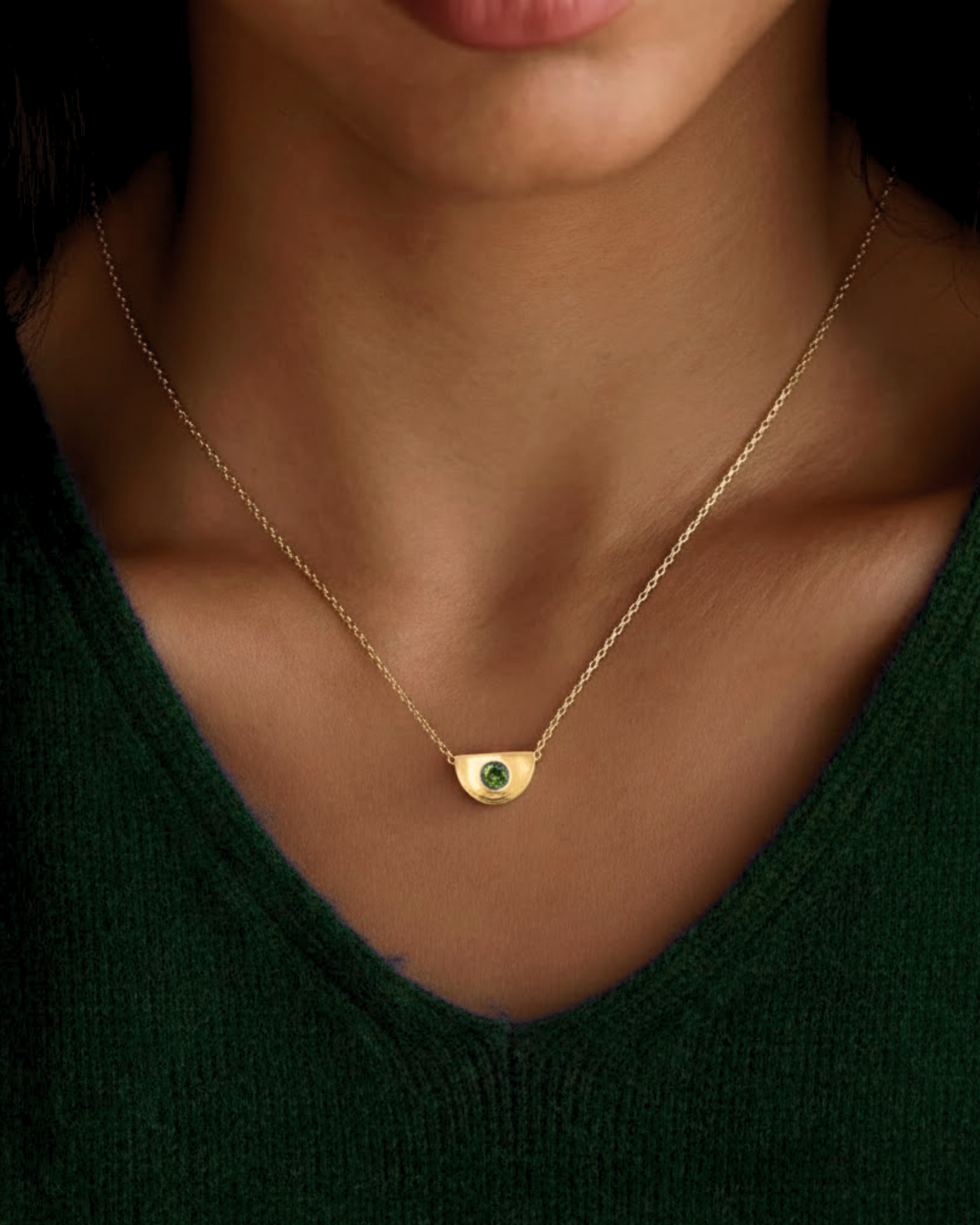 Rojan Necklace Birthstone Pendant 18k PVD Gold Stainless Steel