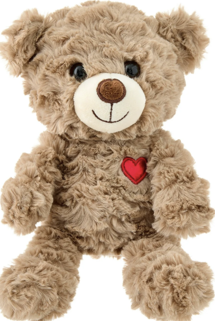 Small Bear Plush, Brown, 9", Valentine's Day