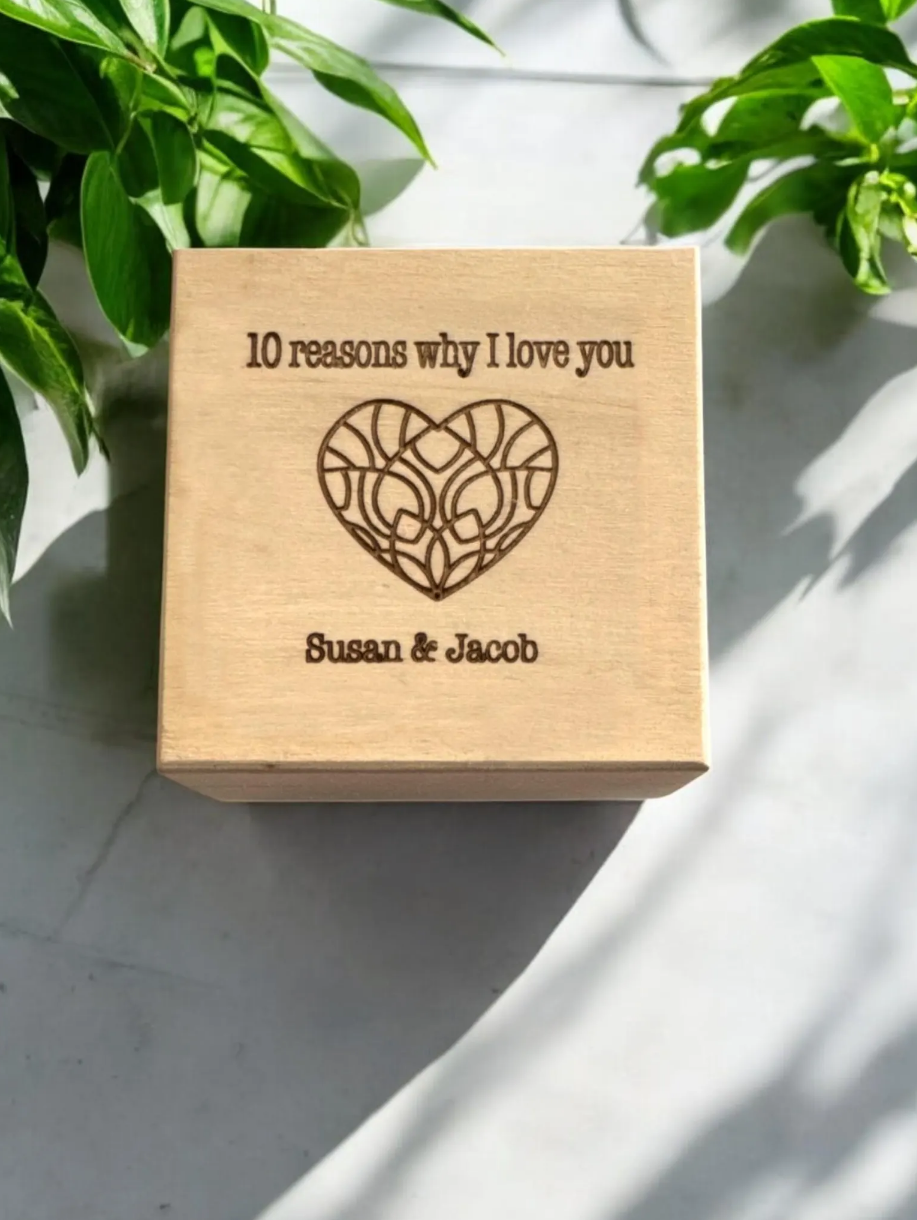 Personalized box of Reasons Why I Love You | Valentines Day| Romantic Gift | Anniversary | Proposal