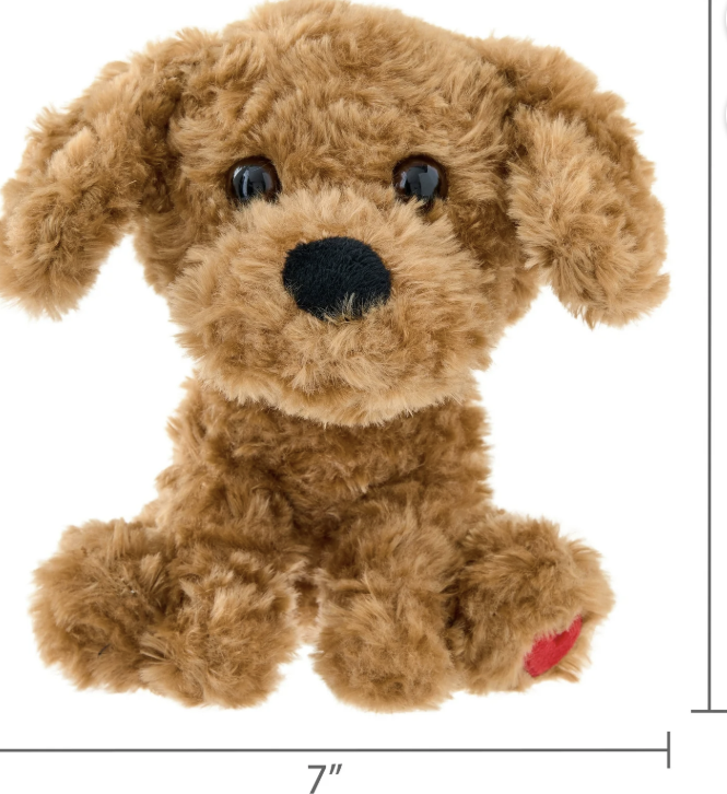 Small Sitting Doodle Dog Plush, Brown, 7", Valentine's Day