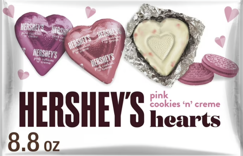 HERSHEY'S Pink Cookies 'n' Creme Hearts