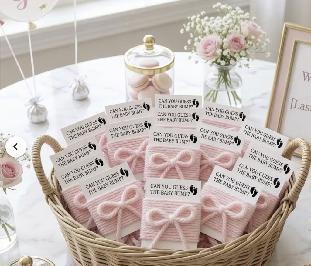 Baby Shower Game Cards with String