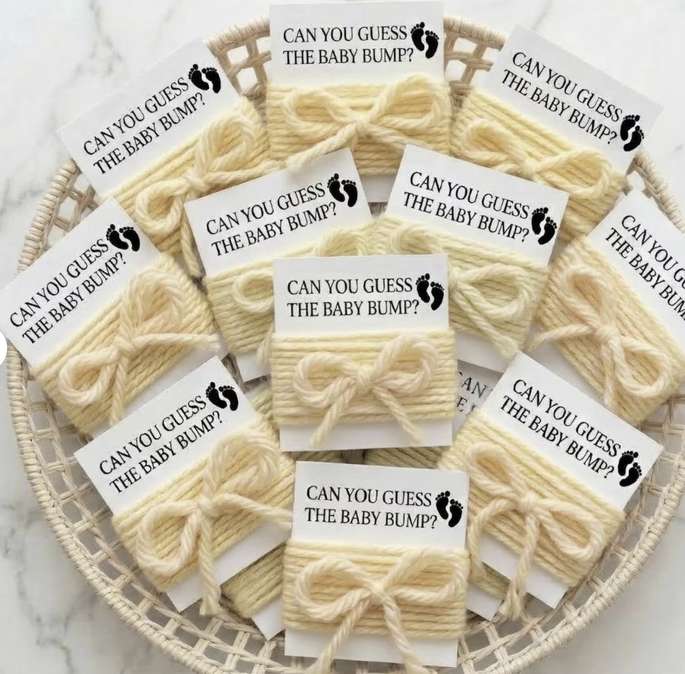 Baby Shower Game Cards with String