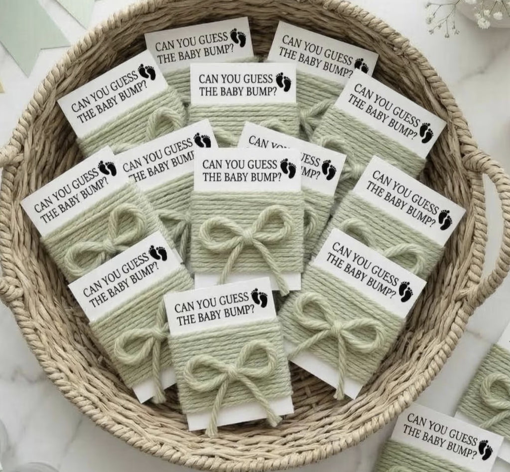 Baby Shower Game Cards with String