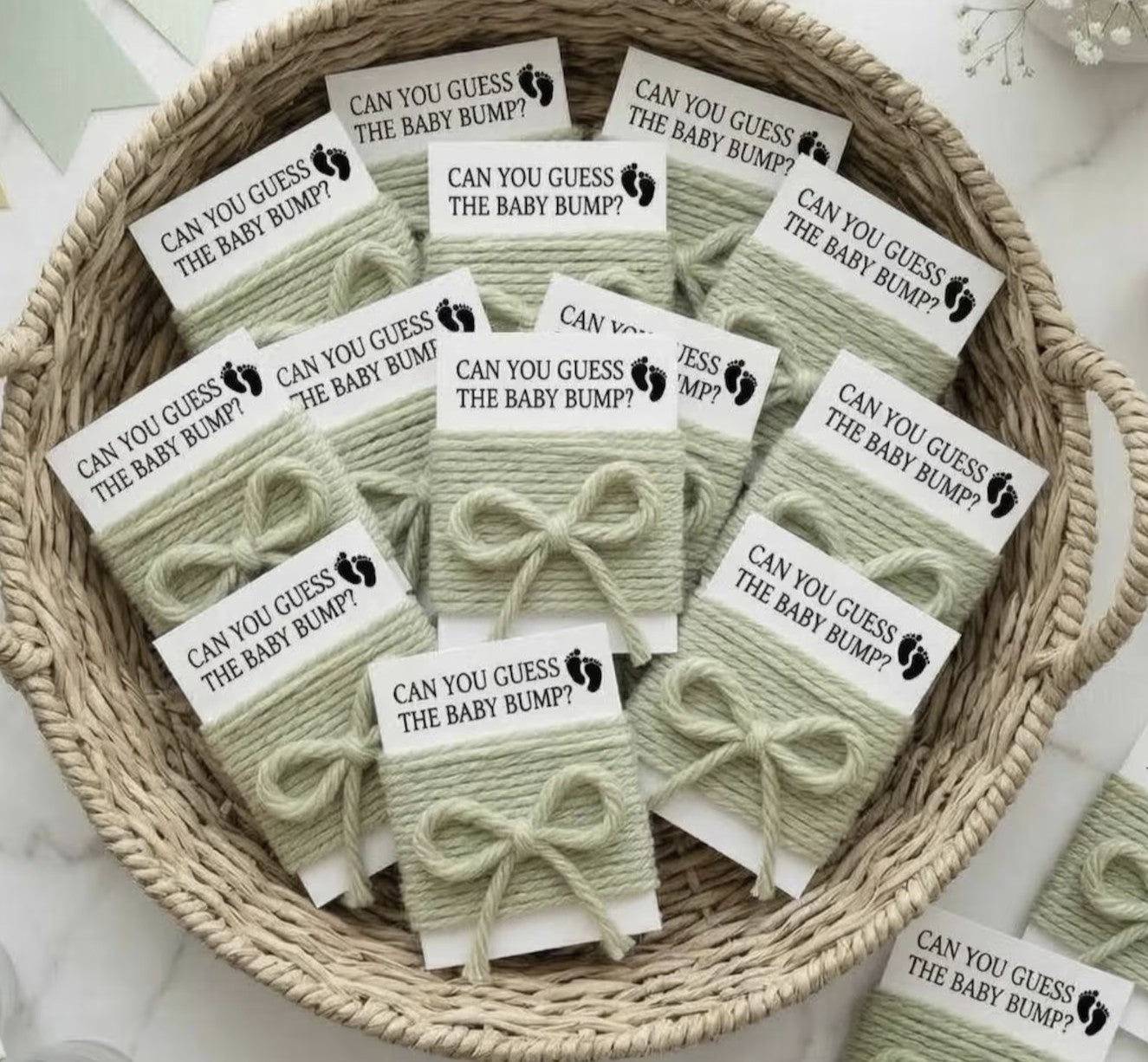 Baby Shower Game Cards with String