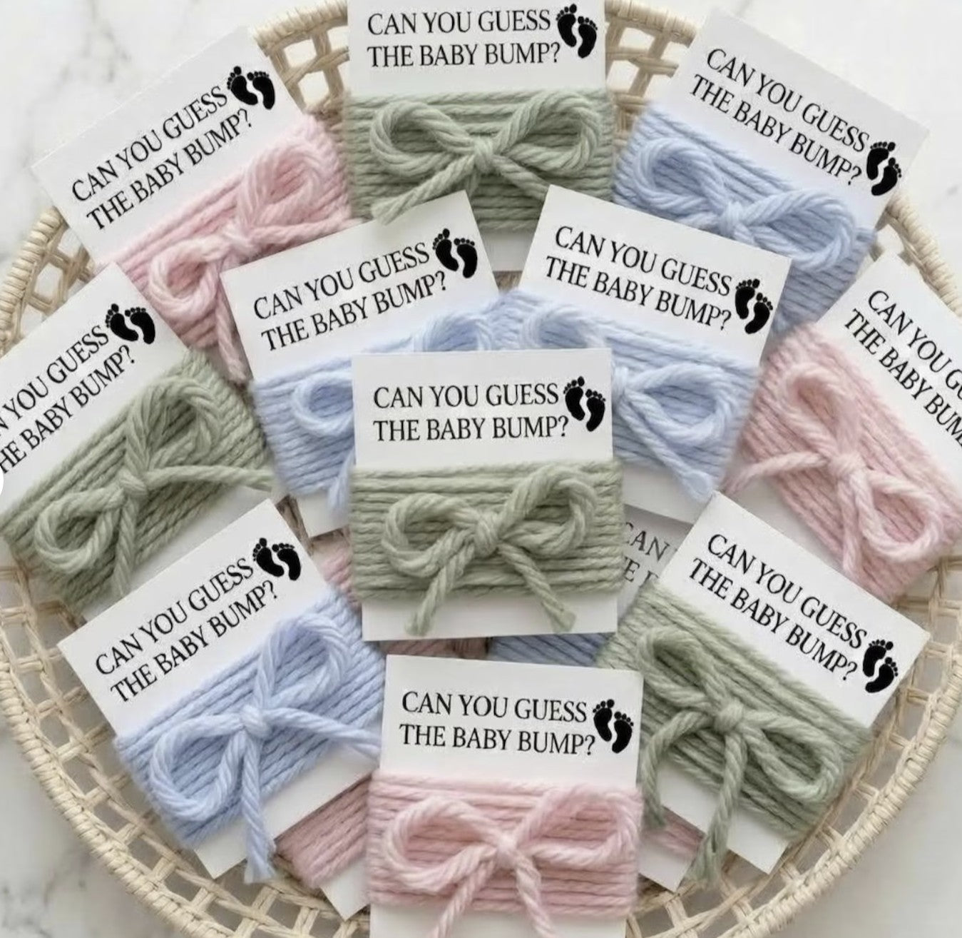 Baby Shower Game Cards with String